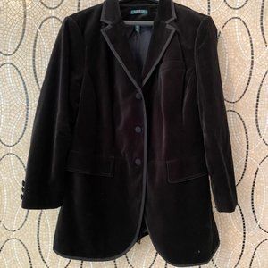 Women's LAUREN by Ralph Lauren Black Velvet Tuxedo Jacket-22W